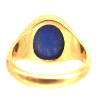 1960s 18ct Gold Signet Ring with Laplis Lazlui Intaglio of a Wolf
