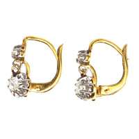 French Belle Epoque 18ct Gold and Platinum Diamond Drop
