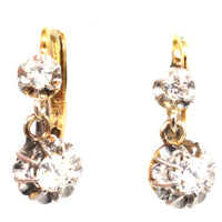 French Belle Epoque 18ct Gold and Platinum Diamond Drop