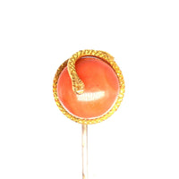 Victorian 15ct Gold Snake Coral Tie Pin