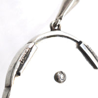 1940s Silver Mother of Pearl and Marcasite Pendant with a Basket of Flowers