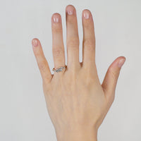 Edwardian 18ct Gold & Platinum, Two Stone Diamond 'Toi et Moi' Crossover Ring