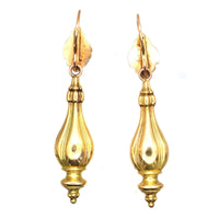 French 19th Century 18ct Gold 'Night And Day' Drop Earrings