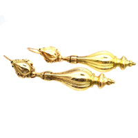 French 19th Century 18ct Gold 'Night And Day' Drop Earrings