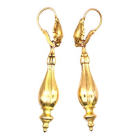 French 19th Century 18ct Gold 'Night And Day' Drop Earrings