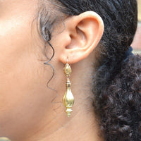 French 19th Century 18ct Gold 'Night And Day' Drop Earrings