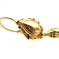 French 19th Century 18ct Gold 'Night And Day' Drop Earrings