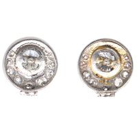 French Art Deco 18ct White Gold Diamond Cluster Stud Earrings