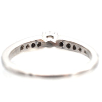 Modern 18ct White Gold, Solitaire Ring with Diamond Shoulders