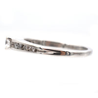 Modern 18ct White Gold, Solitaire Ring with Diamond Shoulders
