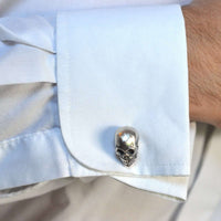 Modern Silver Skull cufflinks