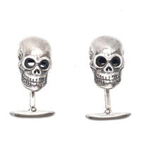 Modern Silver Skull cufflinks