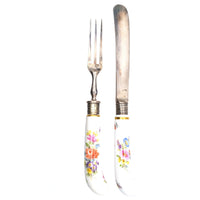 Set of 12 Late 19th Century Thomas Goode Silver Cutlery with Painted Meissen Porcelain Handles in Original Cases