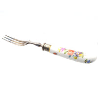 Set of 12 Late 19th Century Thomas Goode Silver Cutlery with Painted Meissen Porcelain Handles in Original Cases