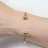 Vintage 9ct Gold Twisted Three Colour Gold Open Bangle