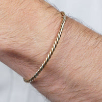 Vintage 9ct Gold Twisted Three Colour Gold Open Bangle