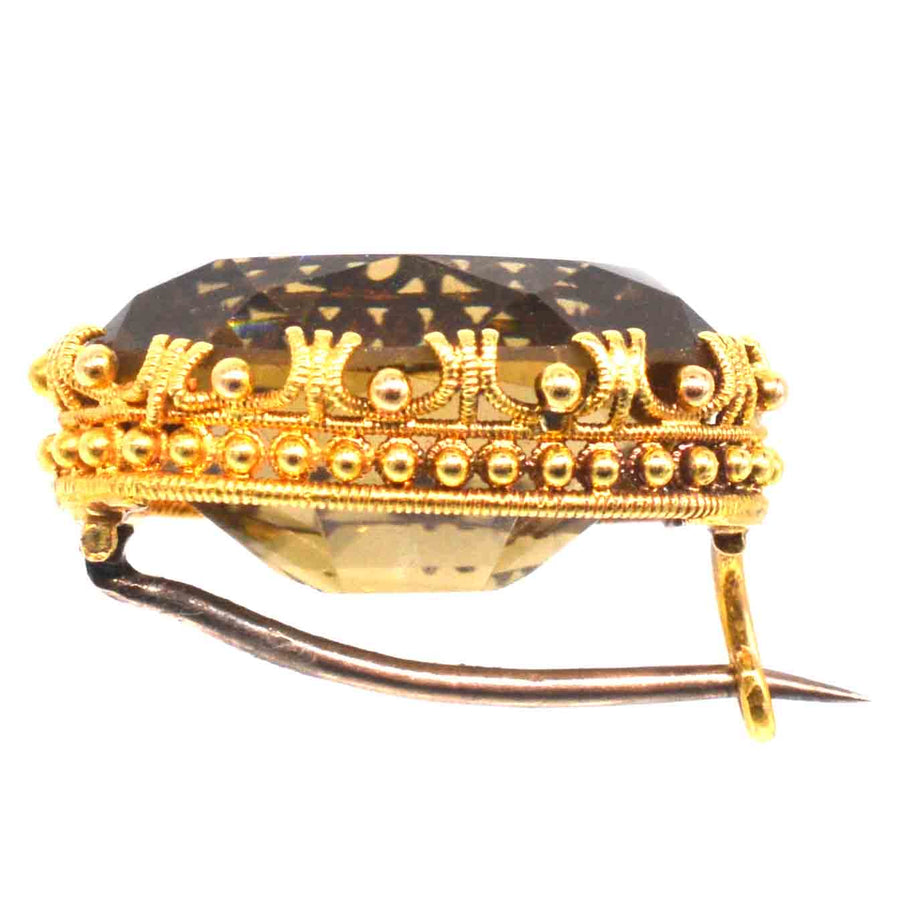 Small Regency 18ct Gold Citrine Brooch