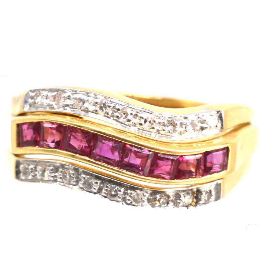 Retro 18ct Gold Tutti Frutti Interchangeable Diamond, Sapphire, Ruby & Emerald Ring