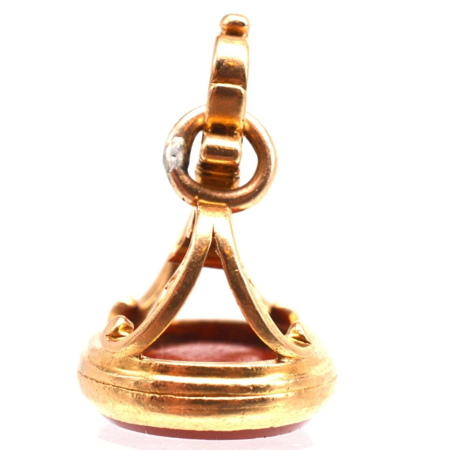 19th century gold seal with carnelian intaglio featuring a Roman man, perfect for collectors and history enthusiasts.