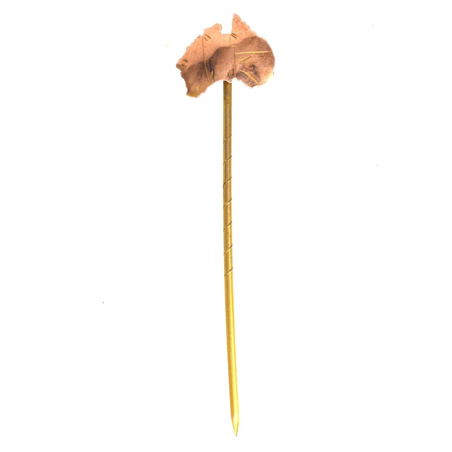 Early 20th century 9ct gold tie pin featuring a design inspired by Australia and its six states.