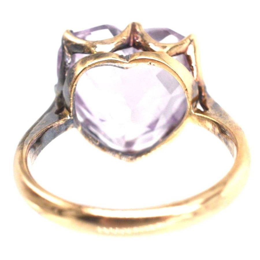 9ct gold ring featuring a heart-shaped amethyst, perfect as an engagement ring or February birthday gift.