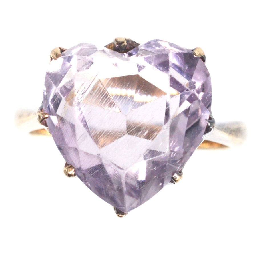 Heart-shaped amethyst ring in 9ct gold, perfect for engagements or February birthdays.