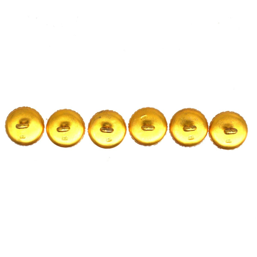 Edwardian 9ct Gold Mother of Pearl Buttons in Original Case | Parkin and Gerrish | Antique & Vintage Jewellery