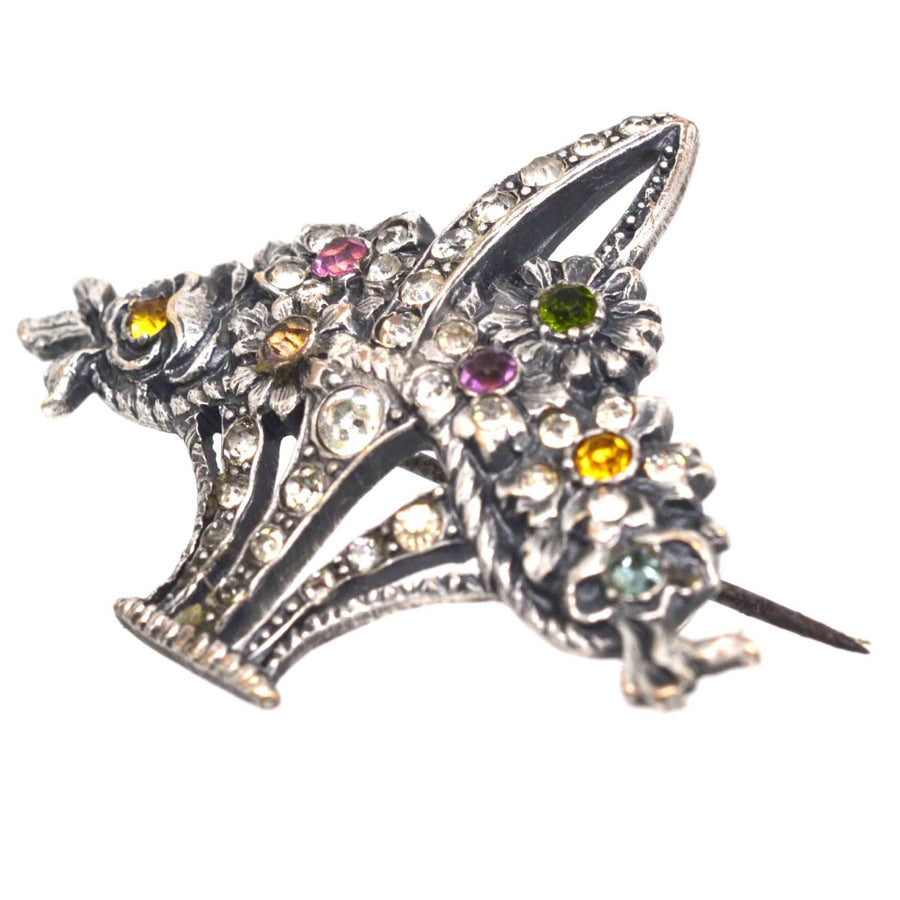 Edwardian Silver Coloured Paste Giardinetti Brooch | Parkin and Gerrish | Antique & Vintage Jewellery