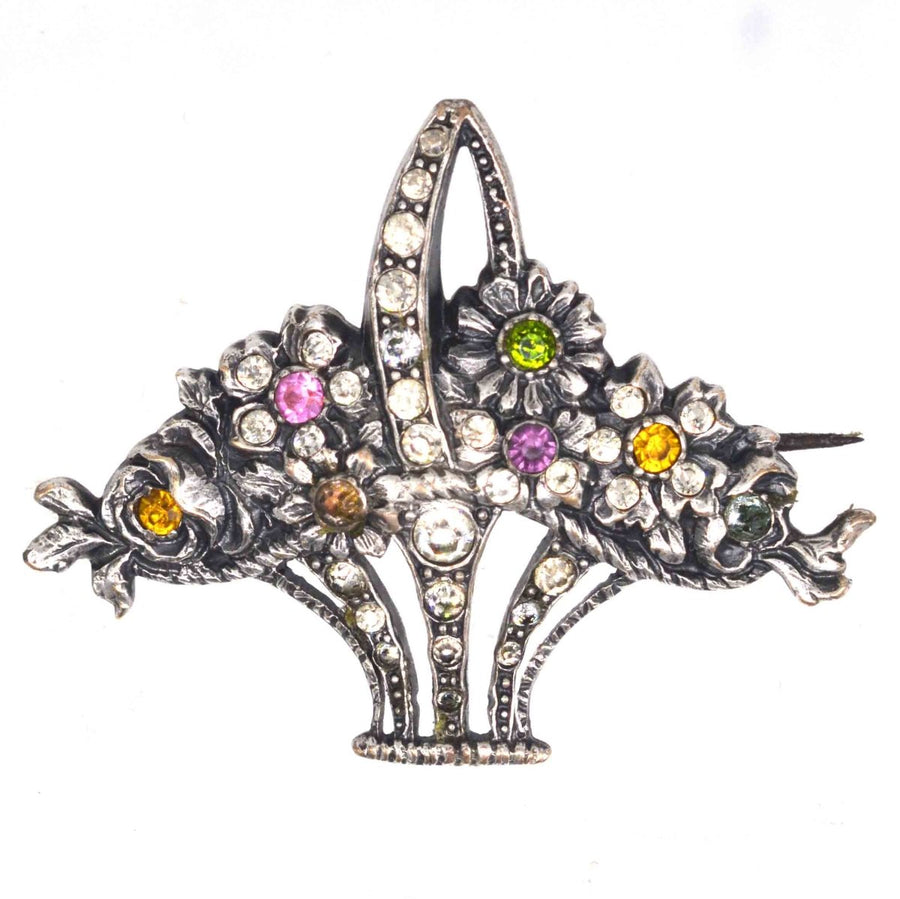 Edwardian Silver Coloured Paste Giardinetti Brooch | Parkin and Gerrish | Antique & Vintage Jewellery