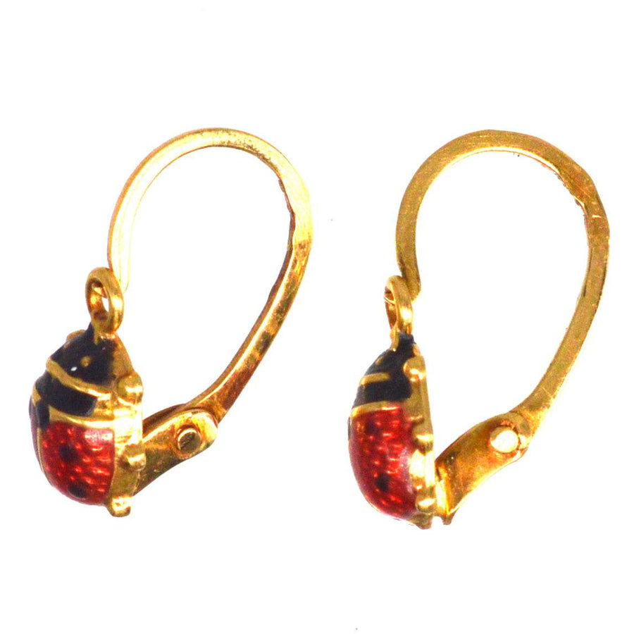 Portuguese Vintage 18ct Gold Ladybird Earrings | Parkin and Gerrish | Antique & Vintage Jewellery