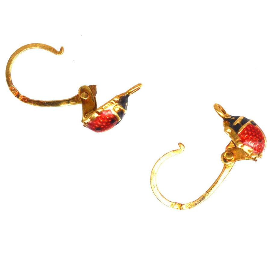 Portuguese Vintage 18ct Gold Ladybird Earrings | Parkin and Gerrish | Antique & Vintage Jewellery