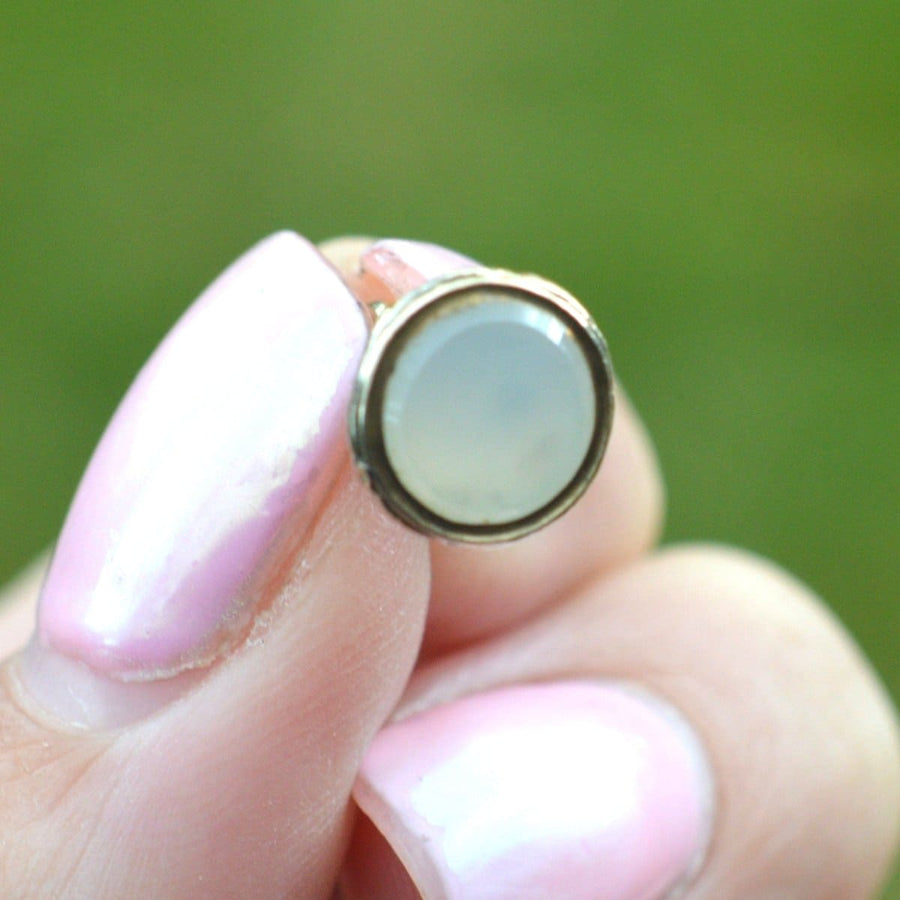 Regency gold cased small seal charm featuring a chalcedony stone, perfect for jewelry collection or charm bracelets.