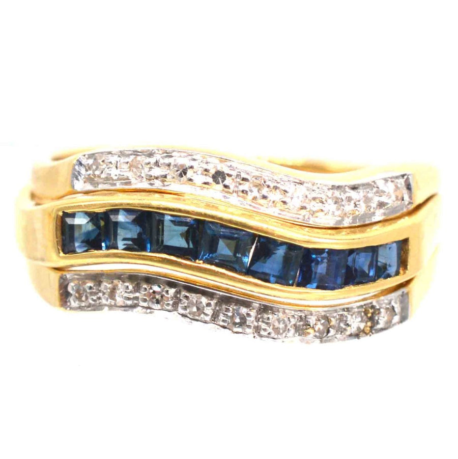 Retro 18ct Gold Tutti Frutti Interchangeable Diamond, Sapphire, Ruby & Emerald Ring | Parkin and Gerrish | Antique & Vintage Jewellery