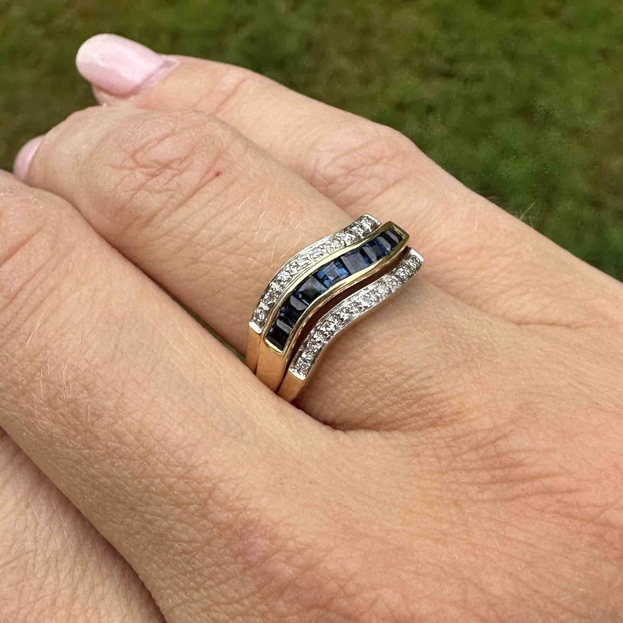 Retro 18ct Gold Tutti Frutti Interchangeable Diamond, Sapphire, Ruby & Emerald Ring | Parkin and Gerrish | Antique & Vintage Jewellery