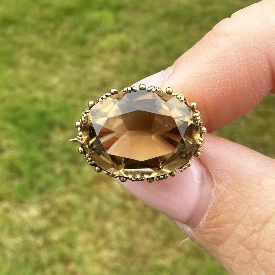 Small Regency 18ct Gold Citrine Brooch | Parkin and Gerrish | Antique & Vintage Jewellery