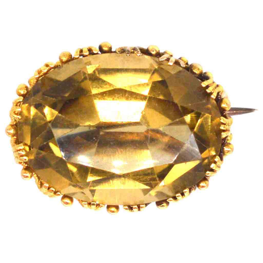 Small Regency 18ct Gold Citrine Brooch | Parkin and Gerrish | Antique & Vintage Jewellery