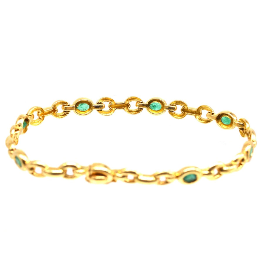 Vintage 18ct Gold and Emerald Bracelet | Parkin and Gerrish | Antique & Vintage Jewellery