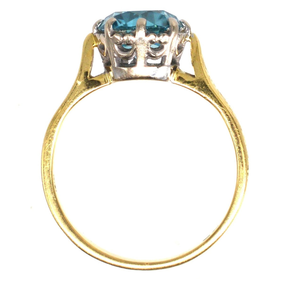 Vintage 18ct Gold and Platinum Zircon Solitaire Ring | Parkin and Gerrish | Antique & Vintage Jewellery