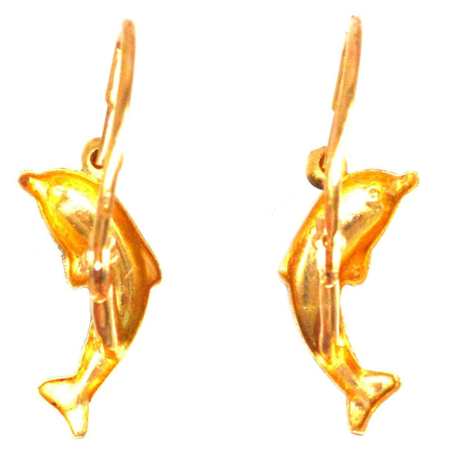 Vintage 18ct Gold Dolphin Sleeper Earrings | Parkin and Gerrish | Antique & Vintage Jewellery
