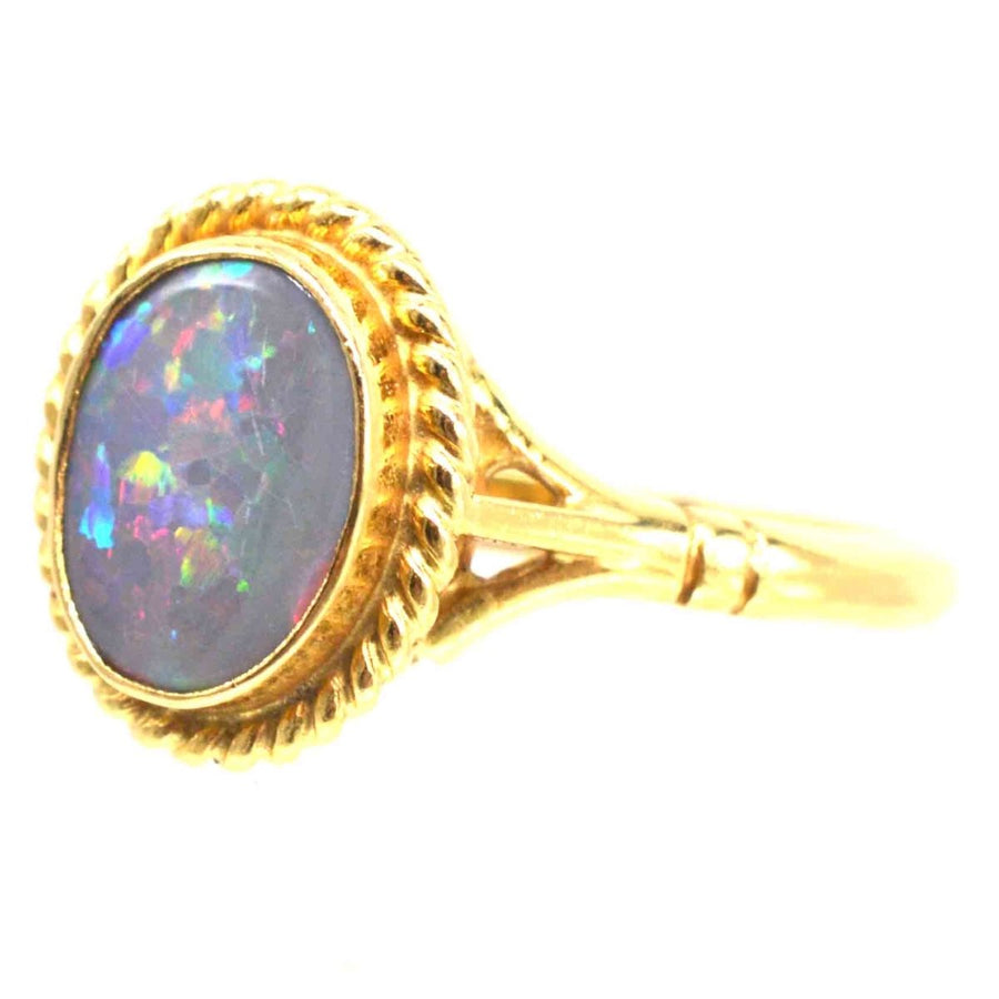 Vintage 18ct Gold Grey Opal Ring | Parkin and Gerrish | Antique & Vintage Jewellery