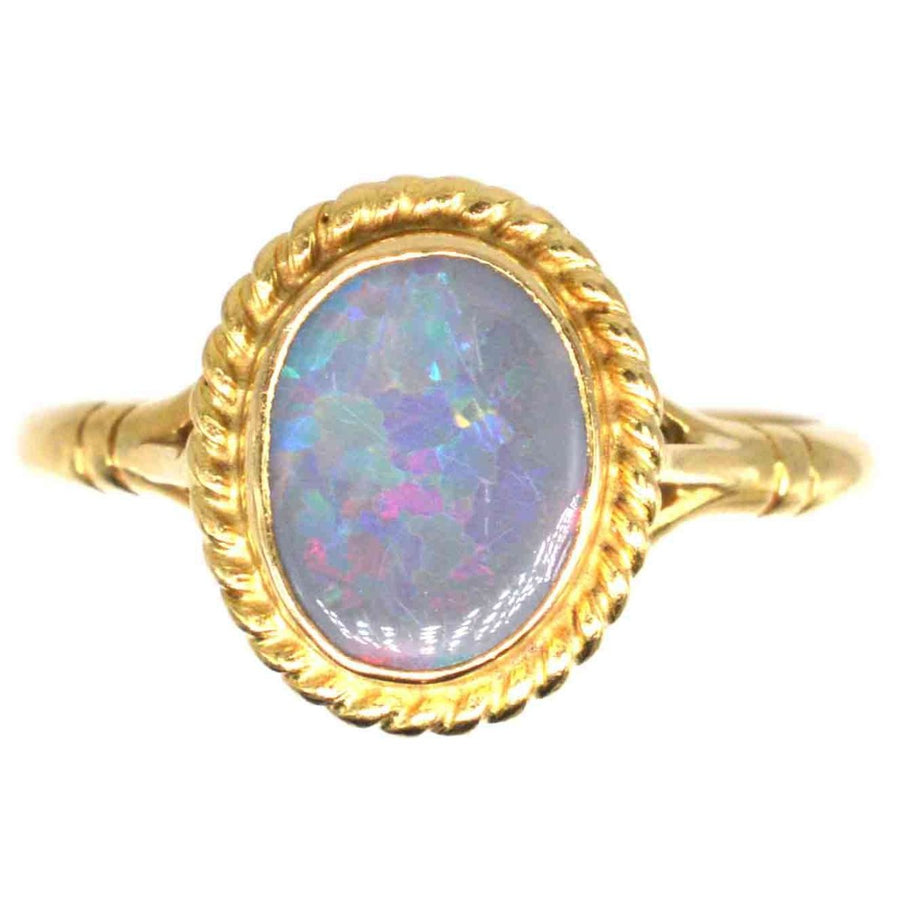 Vintage 18ct Gold Grey Opal Ring | Parkin and Gerrish | Antique & Vintage Jewellery