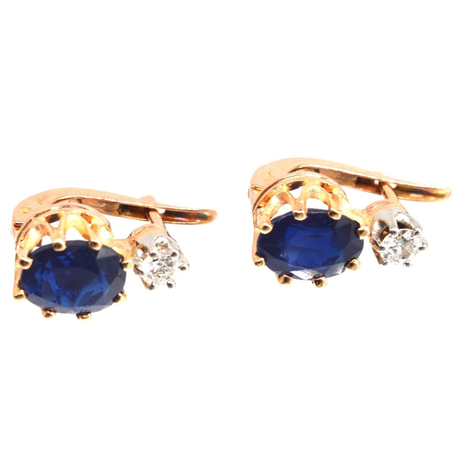 Vintage 18ct Gold Sapphire and Diamond Earrings | Parkin and Gerrish | Antique & Vintage Jewellery