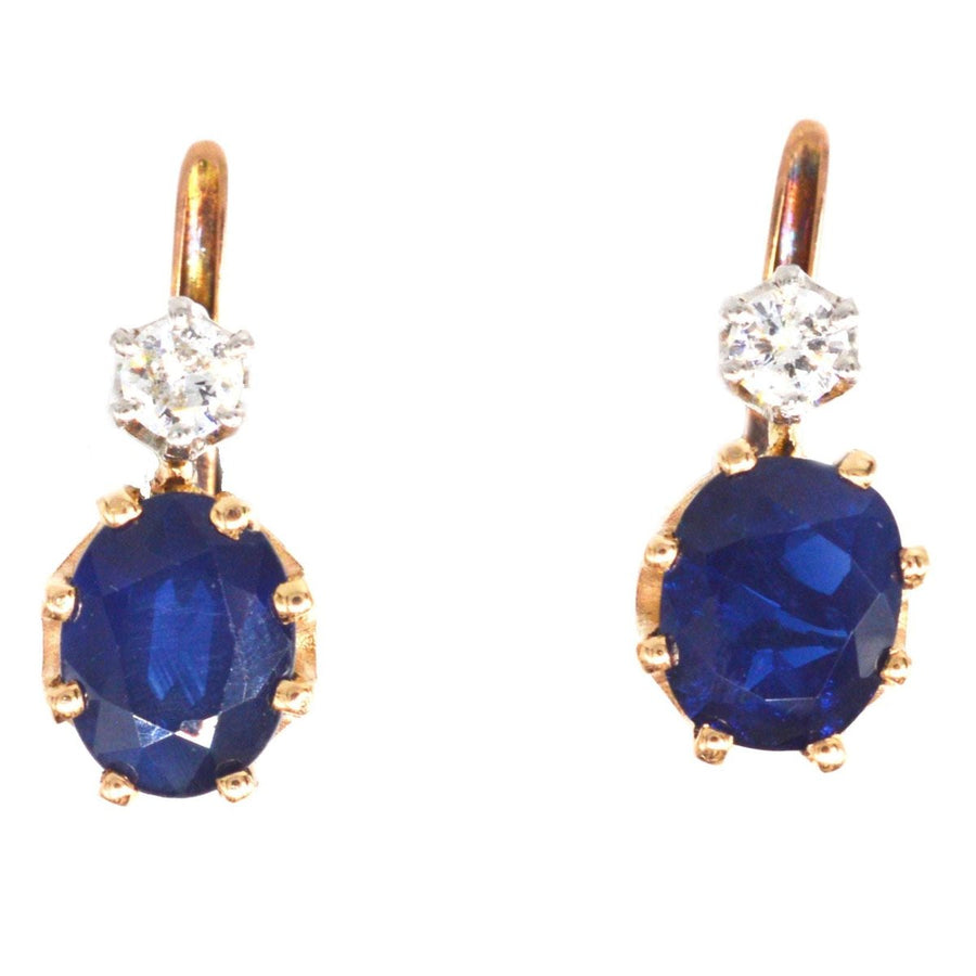 Vintage 18ct Gold Sapphire and Diamond Earrings | Parkin and Gerrish | Antique & Vintage Jewellery