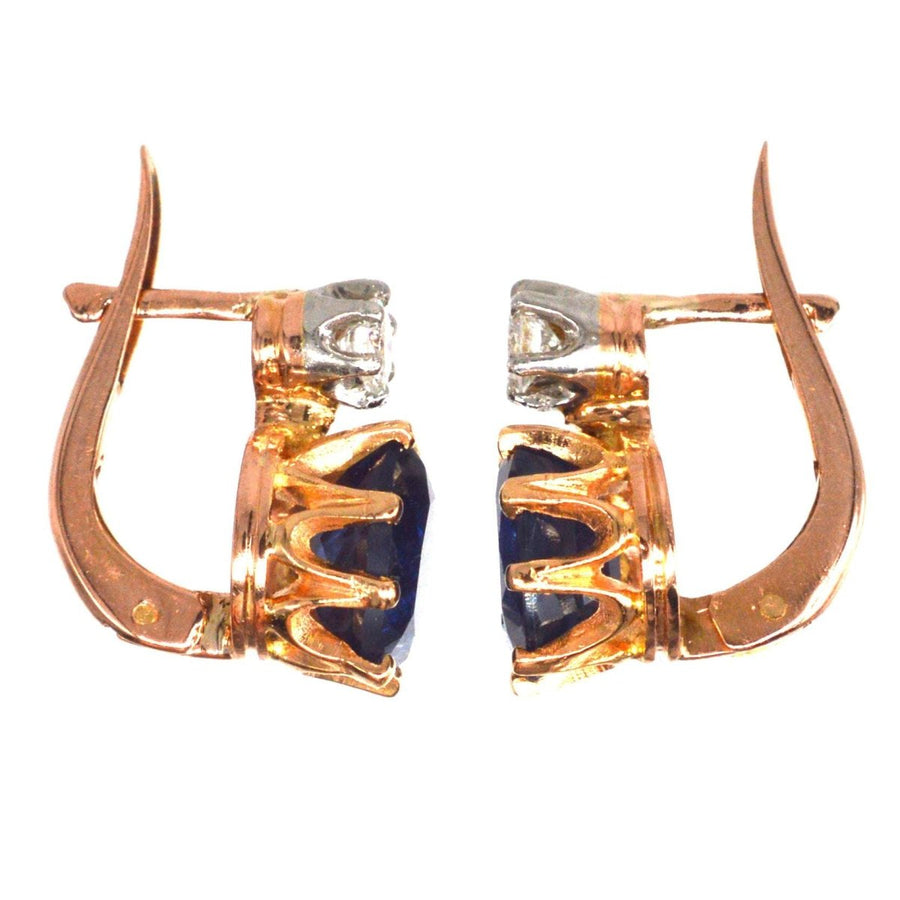 Vintage 18ct Gold Sapphire and Diamond Earrings | Parkin and Gerrish | Antique & Vintage Jewellery