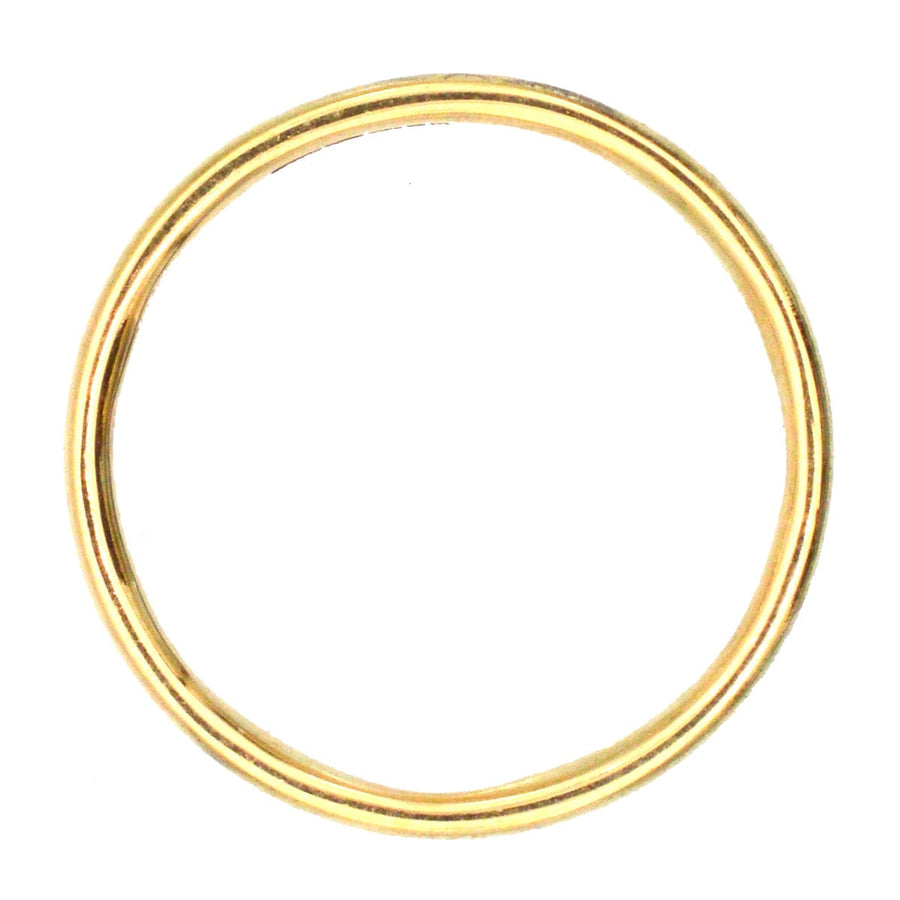 Modern 18ct gold wedding ring, simple plain band, 2mm width, crafted in London, perfect for stacking or weddings.