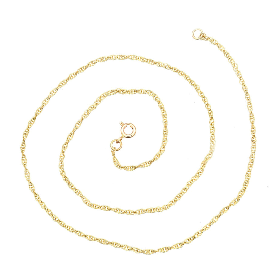 Contemporary 9ct yellow gold Prince of Wales rope chain, 20"/50cm, polished design, sturdy for everyday wear.