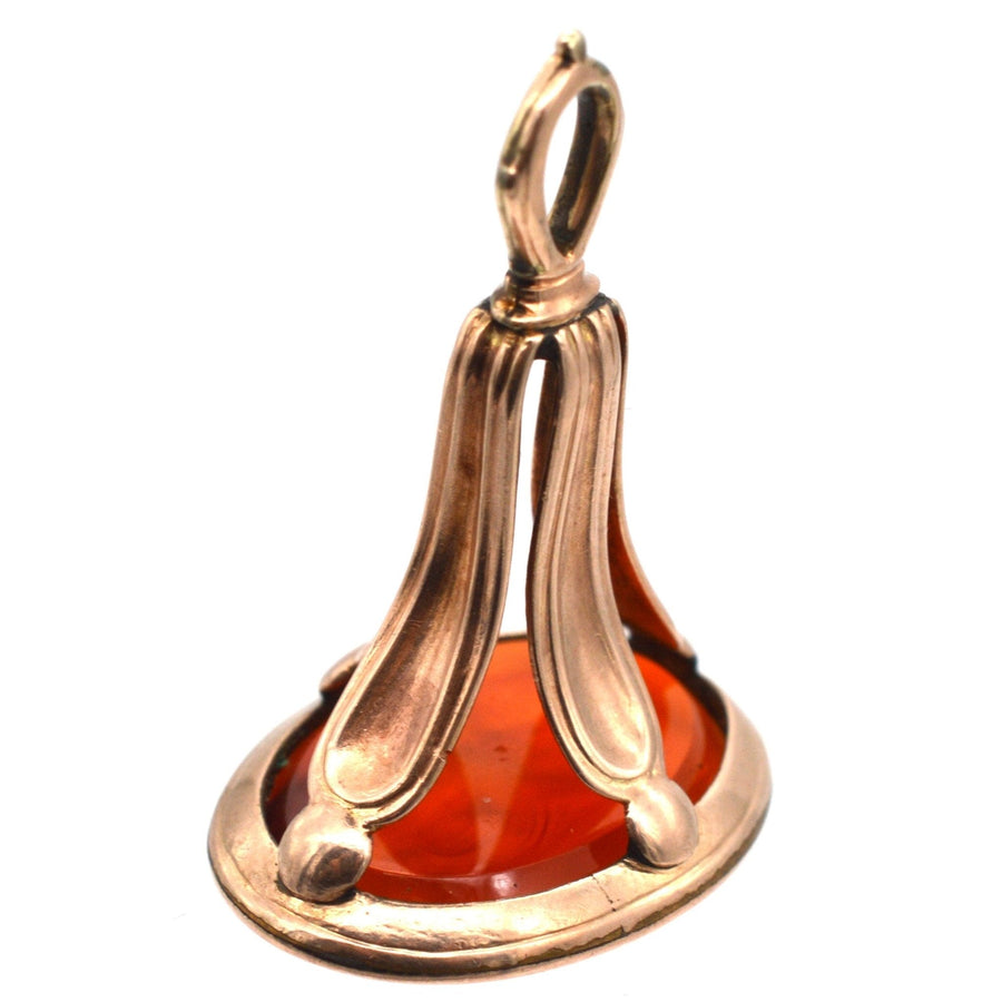 Georgian Gold & Carnelian Intaglio Seal with Dove & Olive Branch | Parkin and Gerrish (UK)