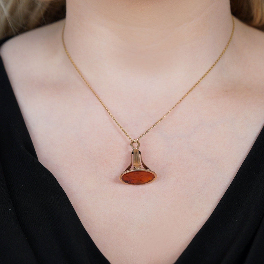 Georgian Gold & Carnelian Intaglio Seal with Dove & Olive Branch | Parkin and Gerrish (UK)