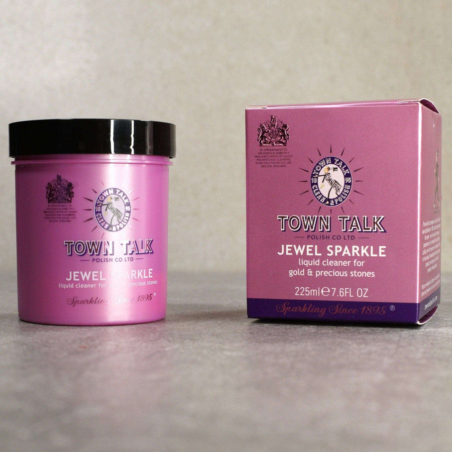 Town Talk Jewel Sparkle Jewellery Cleaner pot and box for gold, platinum, and silver jewellery care.