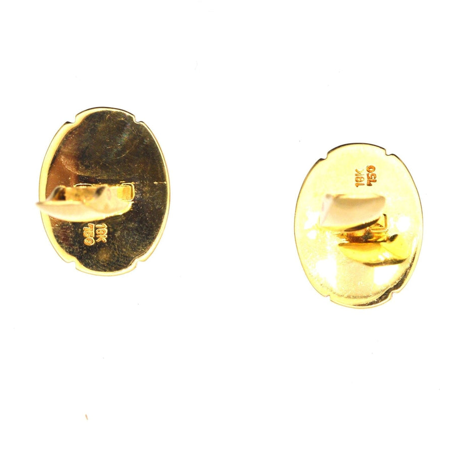 Vintage 18ct gold Lapis Lazuli Cufflinks by Faberge Paris in Original Case | Parkin and Gerrish (UK)